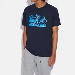 NWT COACH SPRAY PAINT HORSE & CARRIAGE T SHIRT